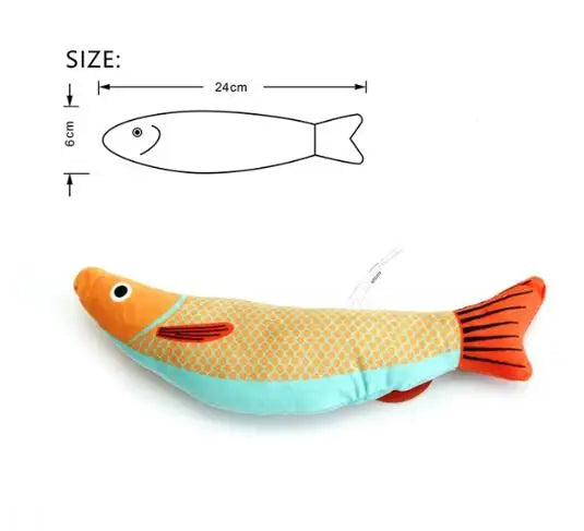 Fish Shape Catnip Cat Toy Plush Teeth Grinding Interactive Kitten Chew Toy