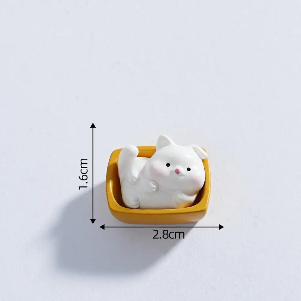 Black Cat Resin Figurine Mini Cartoon Animal Ornament Desktop Decoration Car Micro-Landscape