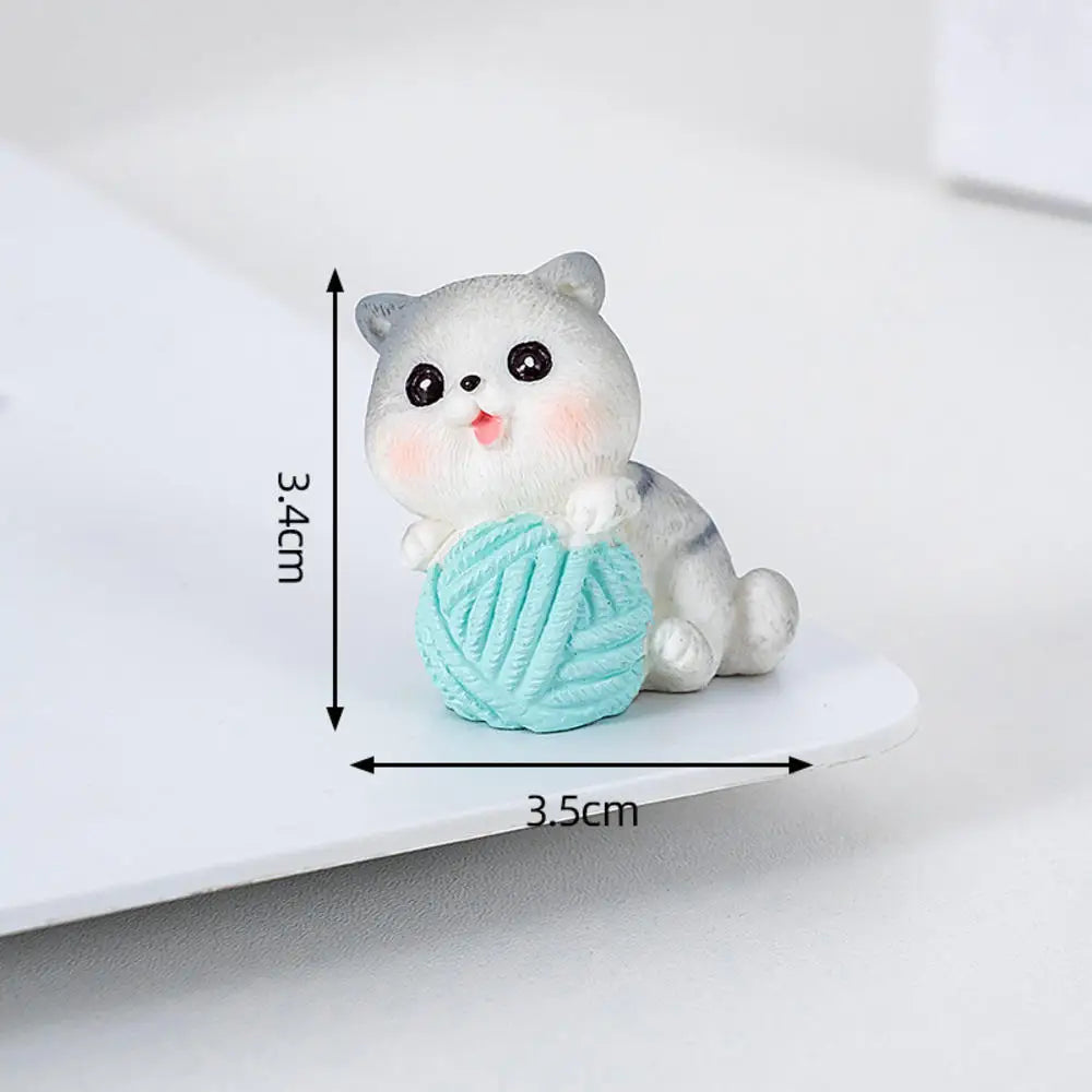 Black Cat Resin Figurine Mini Cartoon Animal Ornament Desktop Decoration Car Micro-Landscape