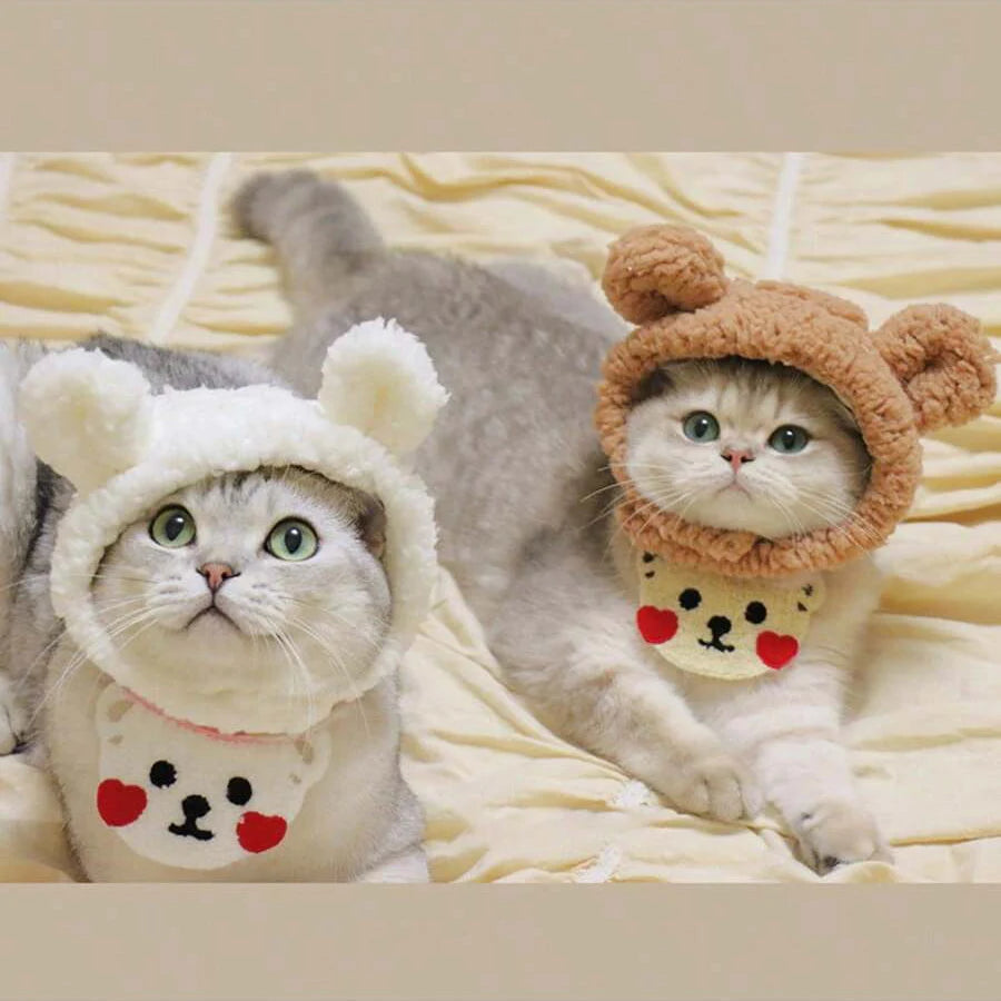 Pet Hats for Small Dogs and Cats, Lion Mane and Rabbit Ear Costume Headwear