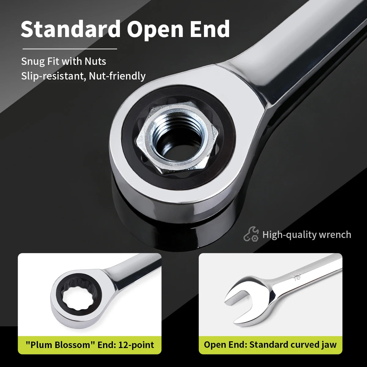 Chrome Vanadium Ratchet Wrench Reversible Ring Gear Set