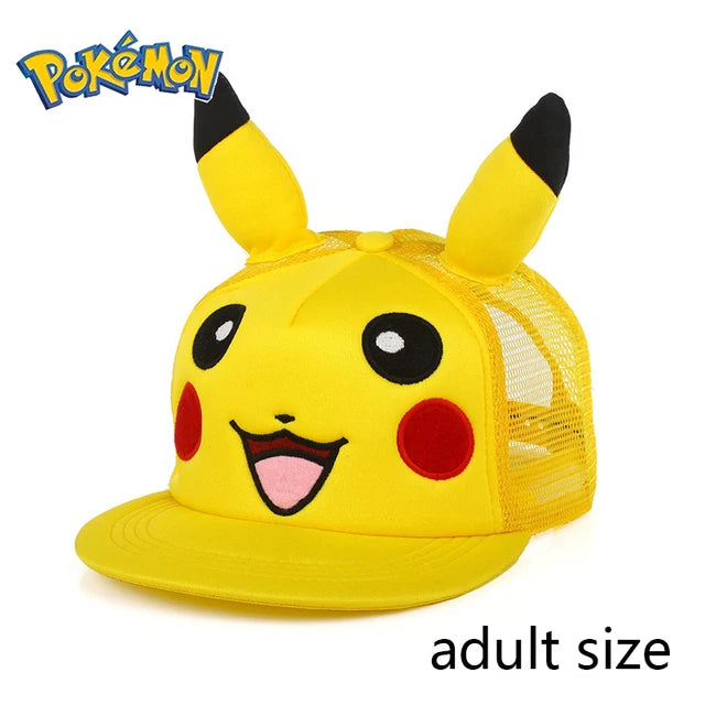 Pokémon Pikachu Baseball Cap – Adjustable Anime Cartoon Snapback Hat for Kids, Women & Men