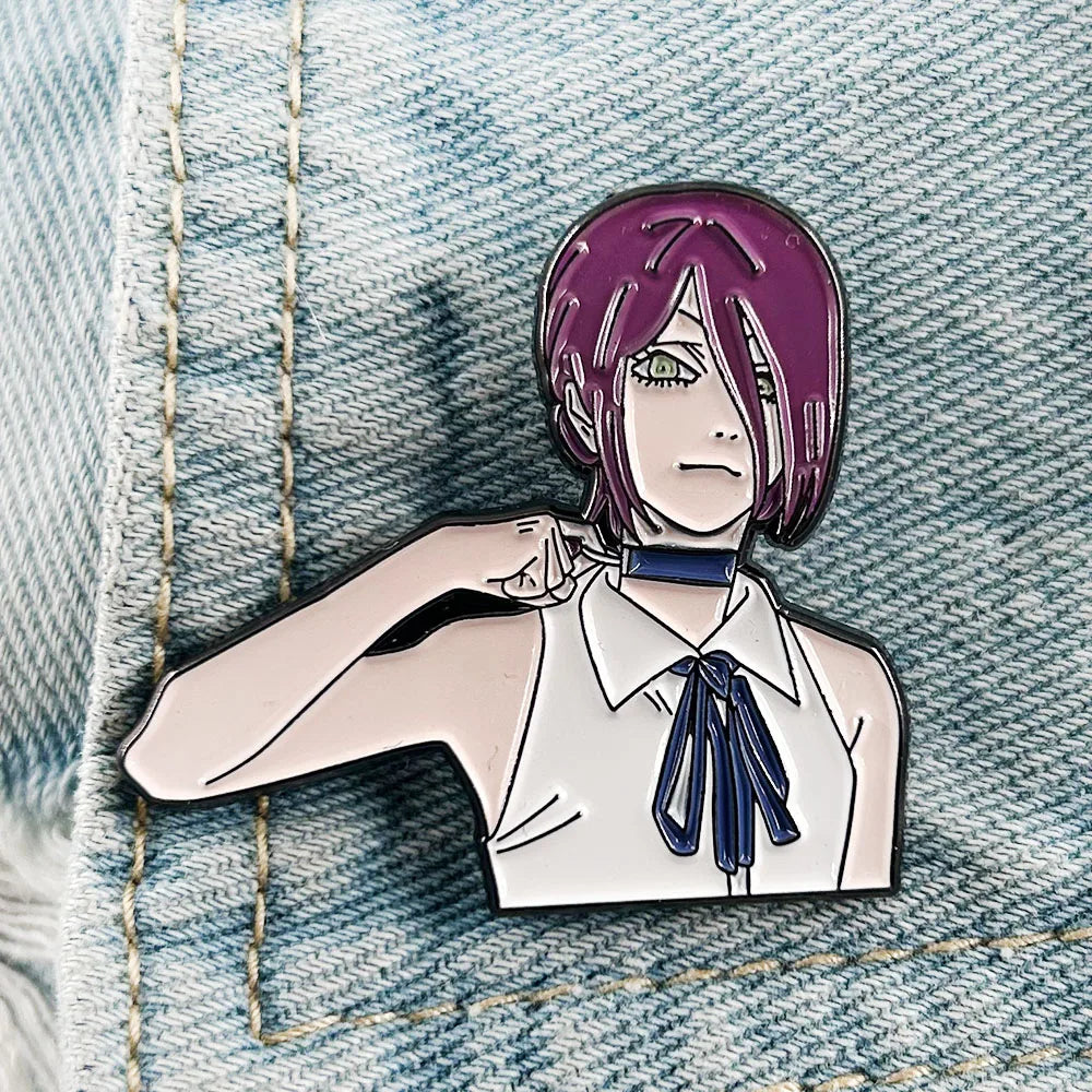Chainsaw Man Reze Lapel Pin Bomb Devil Enamel Badge Anime Brooch Otaku Gift