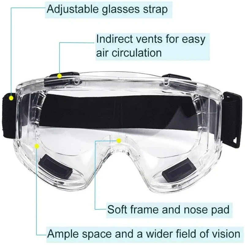 Safety Goggles – Clear Anti-Fog Protective Eye Goggles for Work, Lab & Workshop