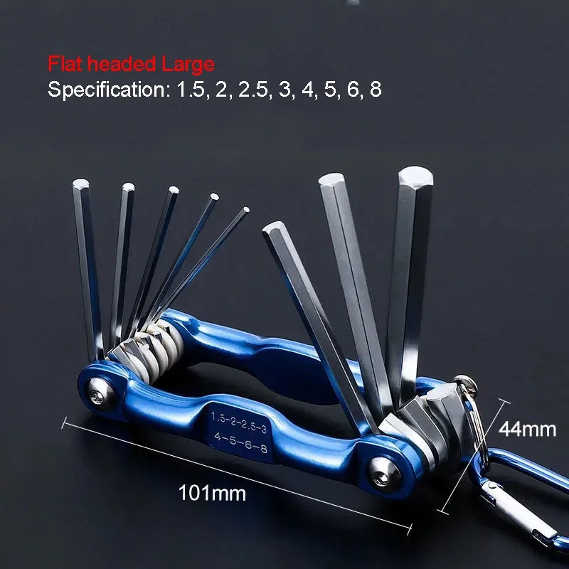 Portable Folding Hex Wrench Set - Metric Allen Key and Torx Spanner Hand Tool