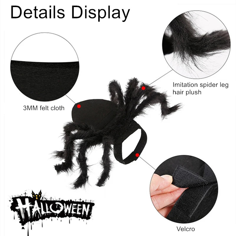Halloween Spider Costume for Dogs and Cats, Funny Pet Cosplay Outfit