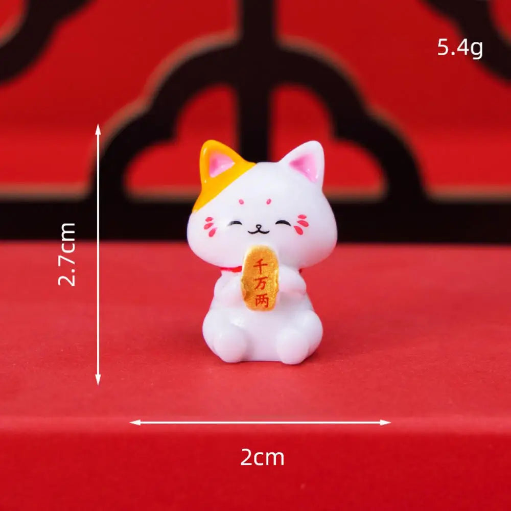 Black Cat Resin Figurine Mini Cartoon Animal Ornament Desktop Decoration Car Micro-Landscape