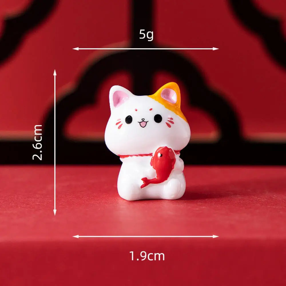 Black Cat Resin Figurine Mini Cartoon Animal Ornament Desktop Decoration Car Micro-Landscape