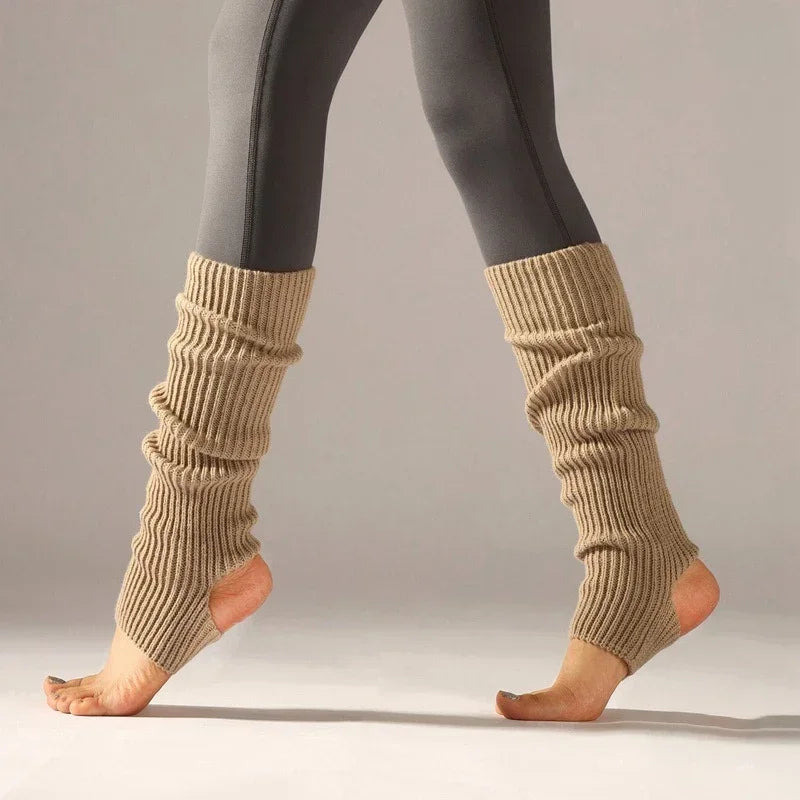 Y2K Knitted Wool Leg Warmers – Slouchy Winter Boot Socks for Women