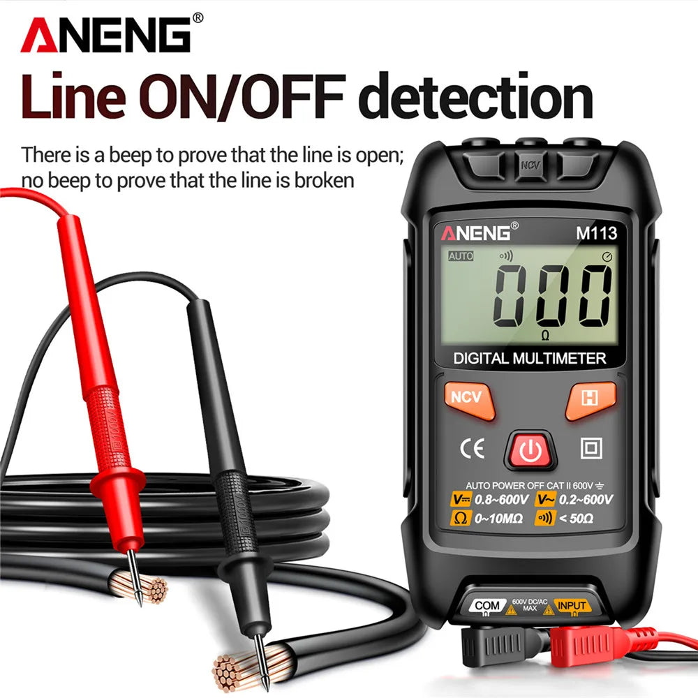 ANENG M113 Digital Multimeter 1999 Counts AC/DC Voltage Ohm NCV Tester Tool