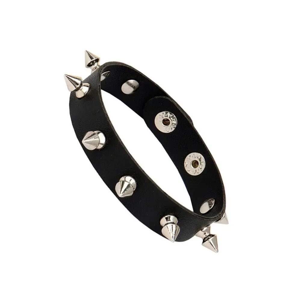 Punk Dark PU Leather Layered Wrap Bracelet for Women and Men – Gothic Chain Hip Hop Rock Jewelry