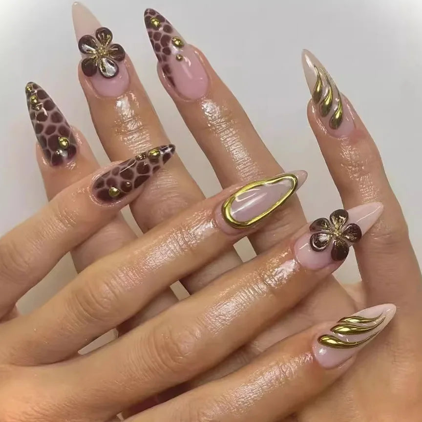 24Pcs Black Y2K Press On Nails, Diamond Butterfly Halloween Long Almond Tips
