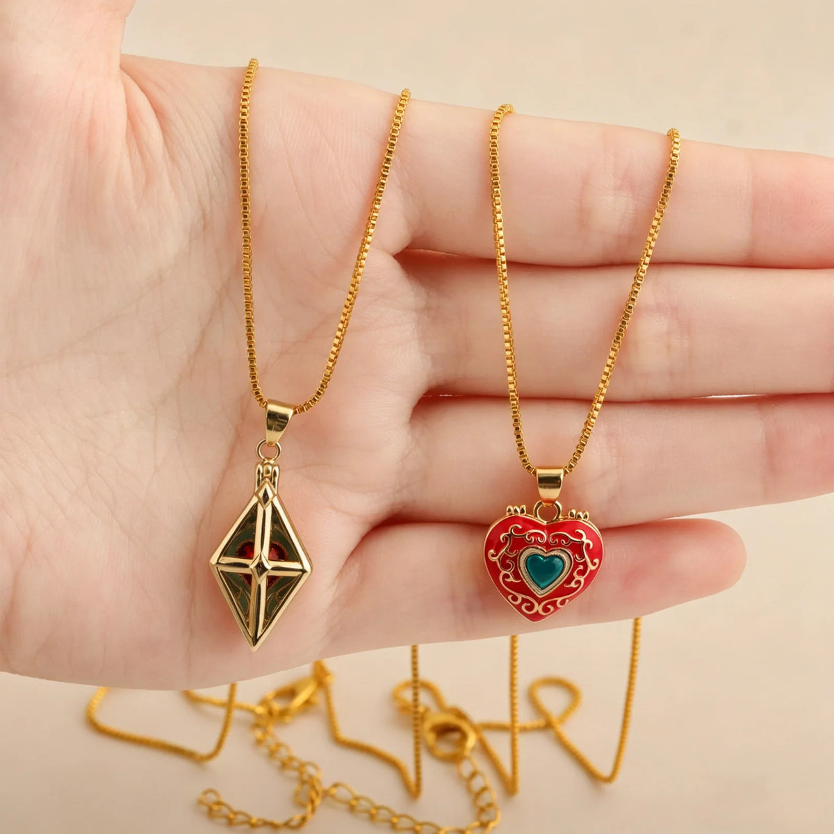 Sugar Sugar Rune Heart Necklace Open Heart Diamond Pendant Chocolat Vanilla Couple Anime Cosplay Gift