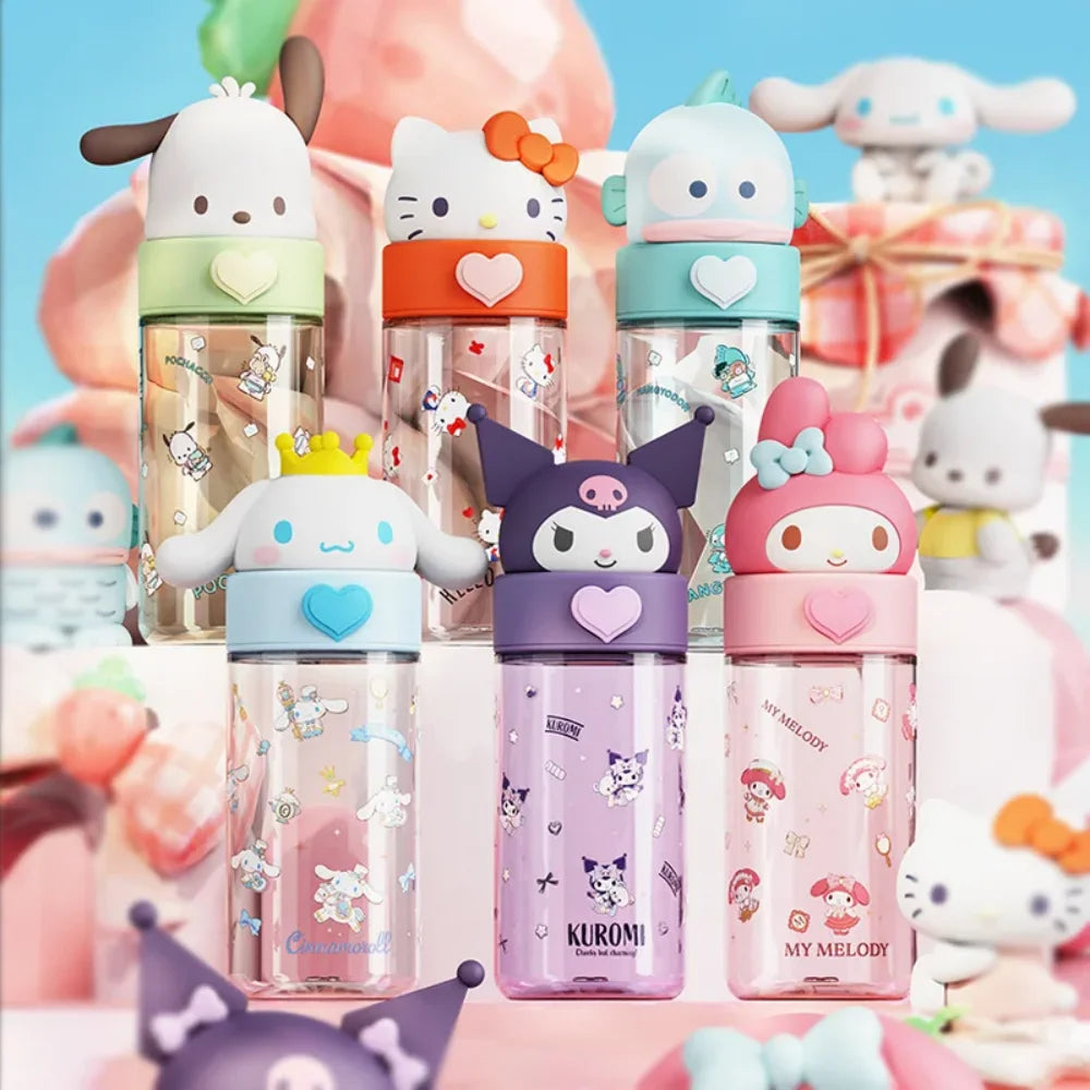 Sanrio 500ml Water Bottle Cup – Kawaii Hello Kitty, Kuromi & Cinnamoroll Portable Tumbler