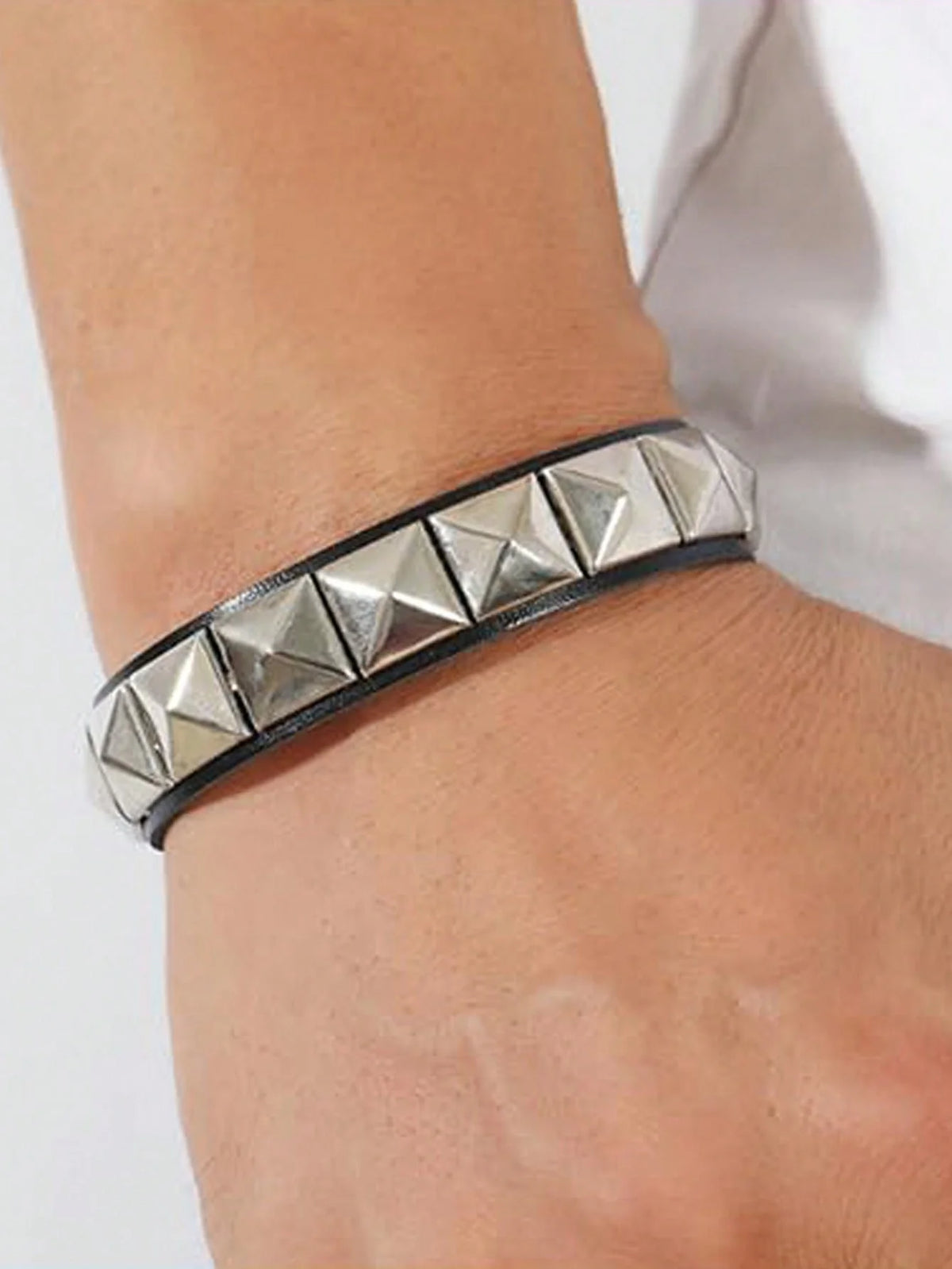 Gothic Punk Studded Leather Cuff Bracelets 3Pcs Set Hip Hop Wristbands Jewelry