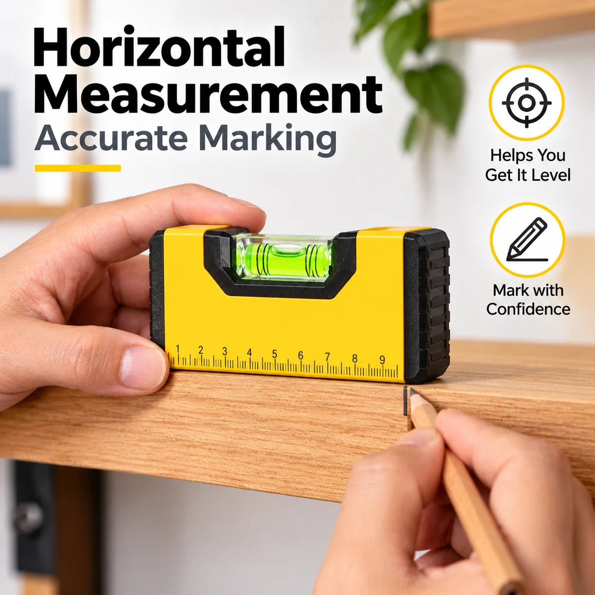 100mm Magnetic Pocket Spirit Level - Precision Aluminum Bubble Level for Woodworking