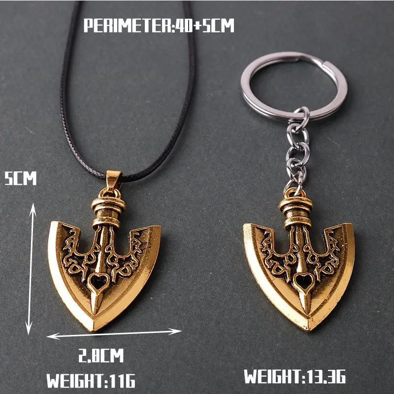 JoJo's Bizarre Adventure Kujo Jotaro Arrow Pendant Chain Necklace - Anime Metal Choker Jewelry Gift for Fans
