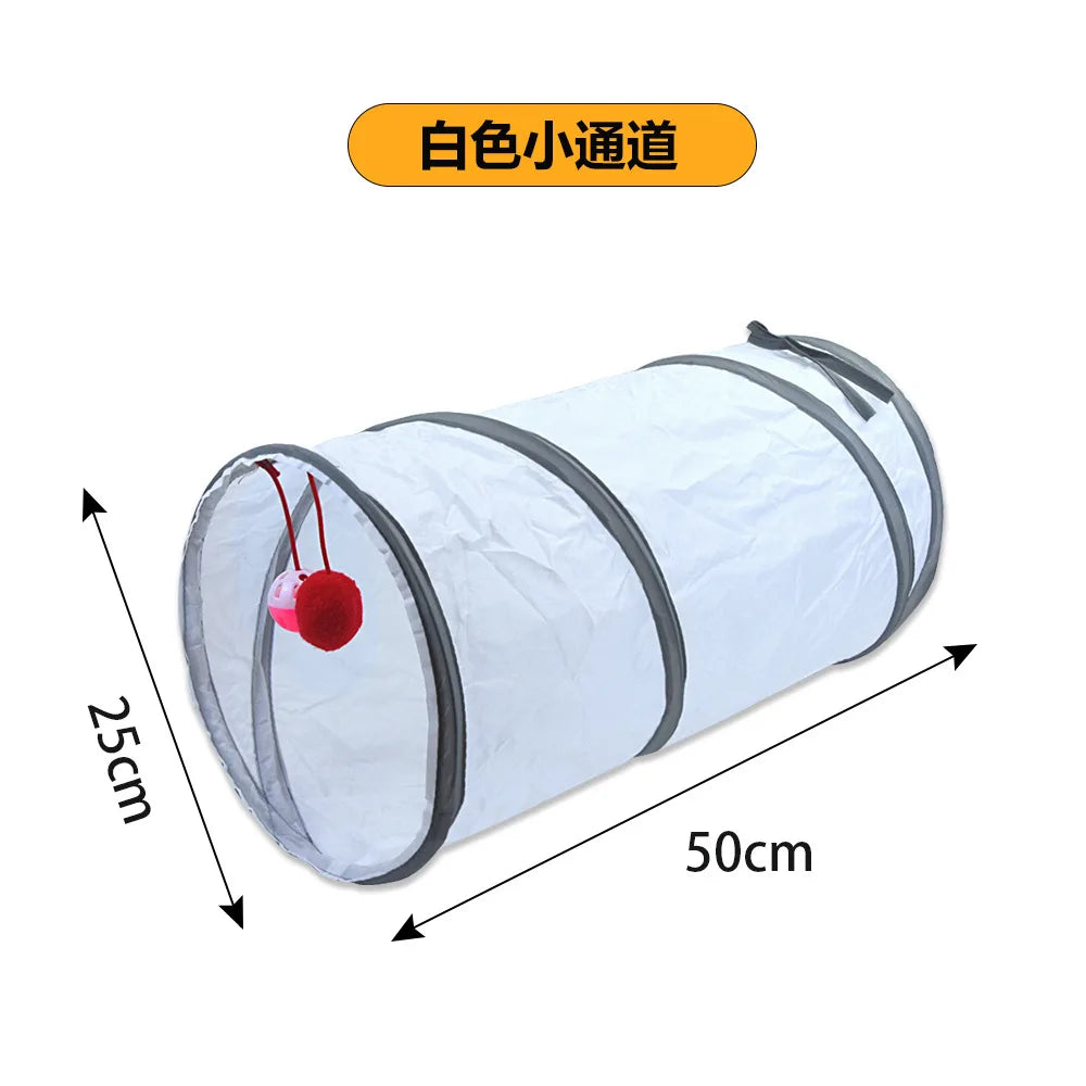 Foldable Cat Tunnel Tube – Interactive Play Tunnel Toy for Kittens, Puppies & Rabbits