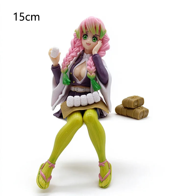 Demon Slayer Sitting Figures, Rice-Eating Tanjiro Nezuko Anime Figurine Desk Decor