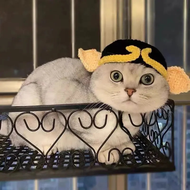 Knitted Cat Hat for Pets – Cute Cosplay Party Headwear