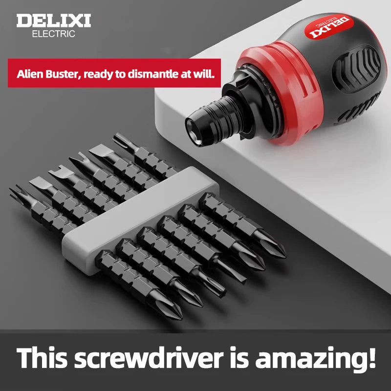 Ratchet Screwdriver Set 13 Pieces, Extendable Multi-Functional Mini Household Tool