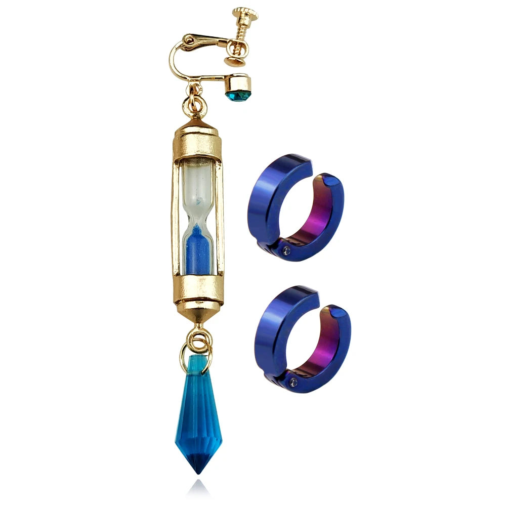 Vanitas Hourglass Anime Drop Earrings Ear Cuff Cosplay Jewelry Unisex Gift