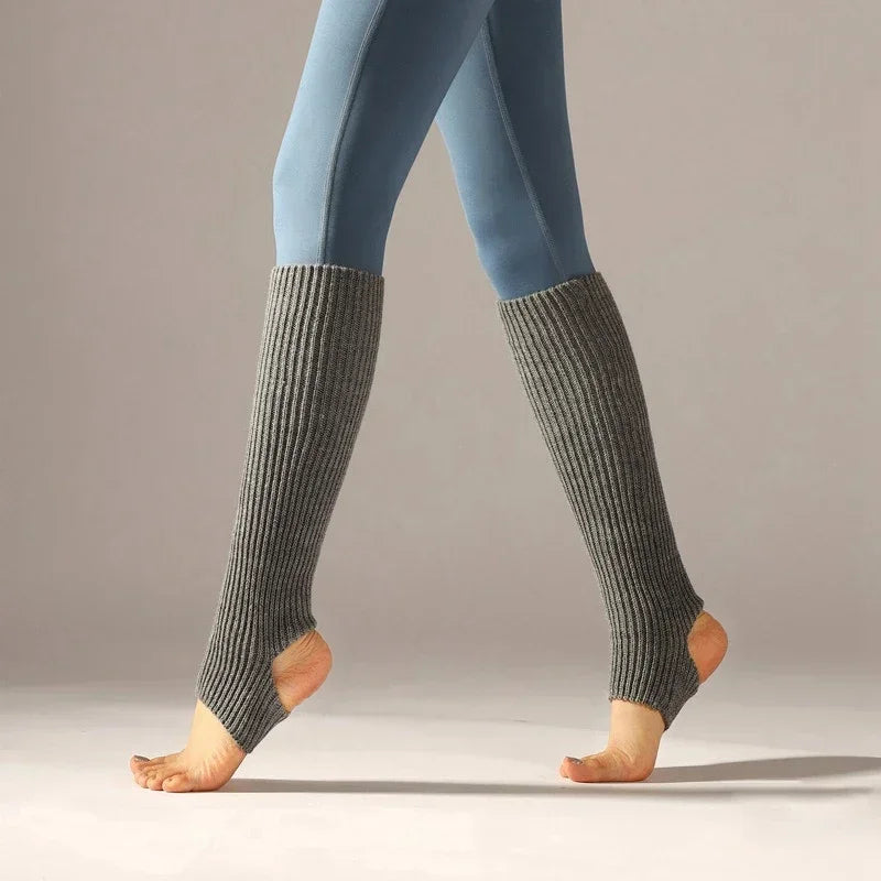 Y2K Knitted Wool Leg Warmers – Slouchy Winter Boot Socks for Women