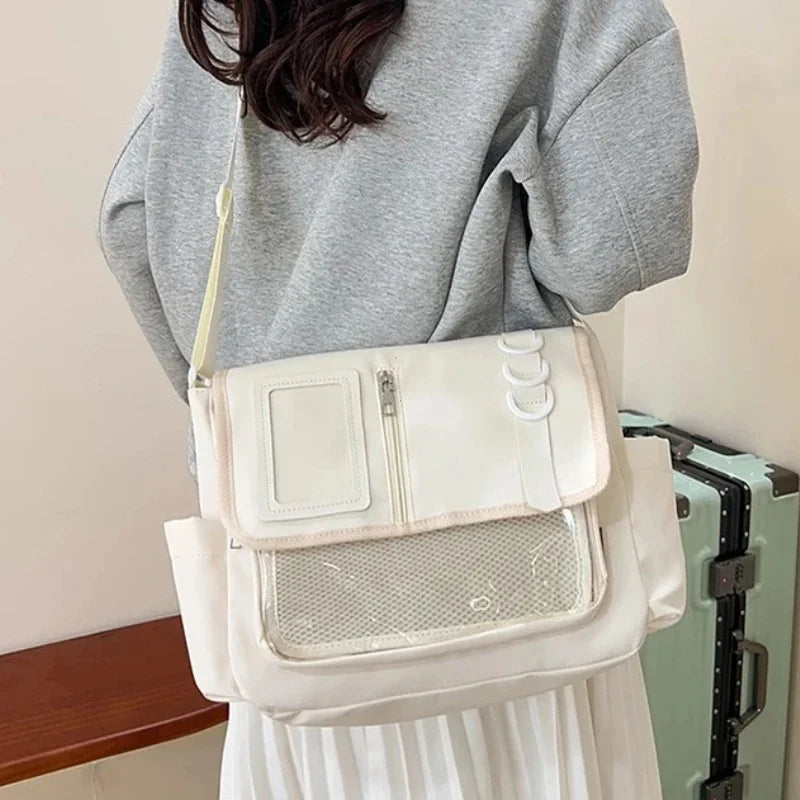 Y2K Transparent School Itabag – Japanese Harajuku Crossbody Shoulder Bag for Girls