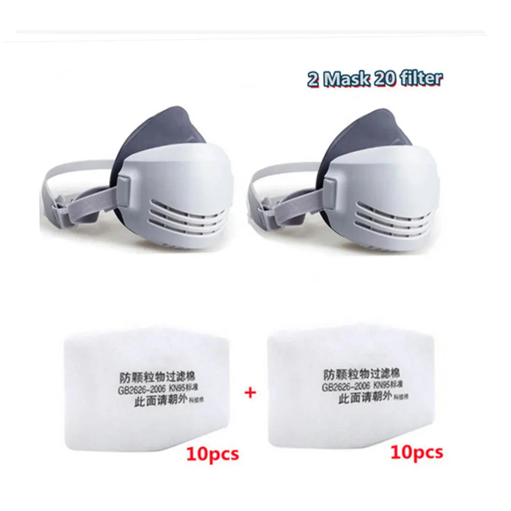 Reusable Dust Mask Respirator with Filters, Half Face for Sanding & Grinding