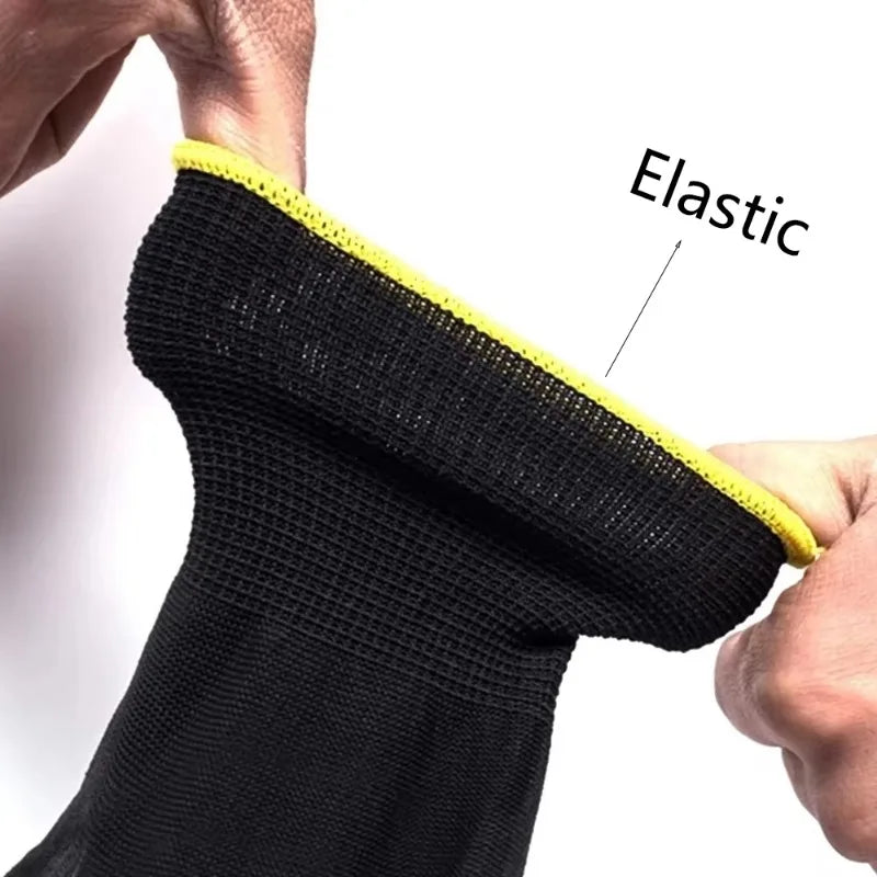 Nylon PU Coated Work Gloves, Non-Slip Gloves for Woodworking & DIY