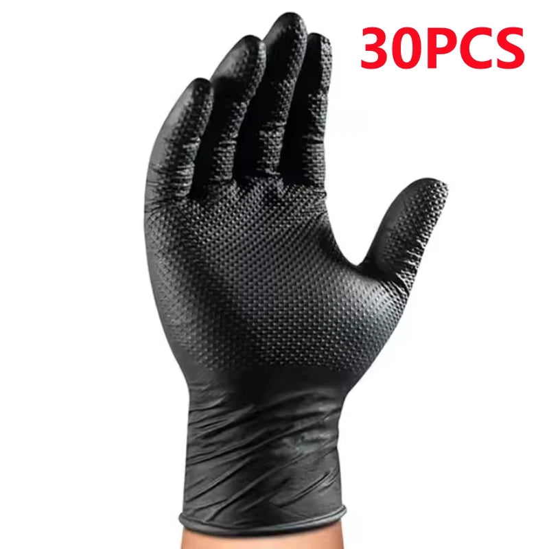 Black Nitrile Gloves 8 Mil – Heavy Duty Disposable Work Gloves, Latex-Free for Mechanics, Cleaning & DIY