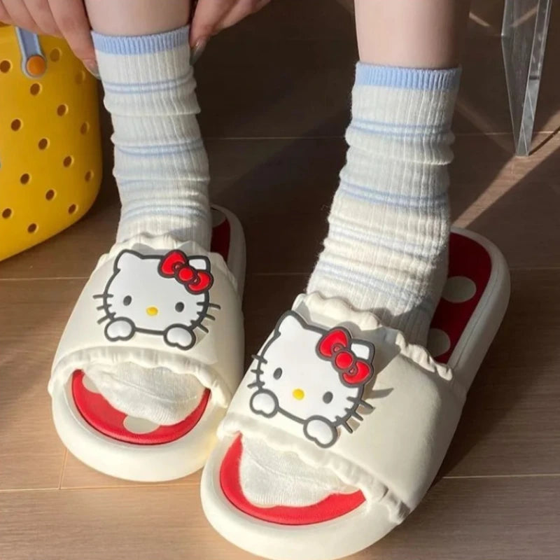 Hello Kitty Slippers - Cute Thick Sole Non-Slip Sanrio House Slippers