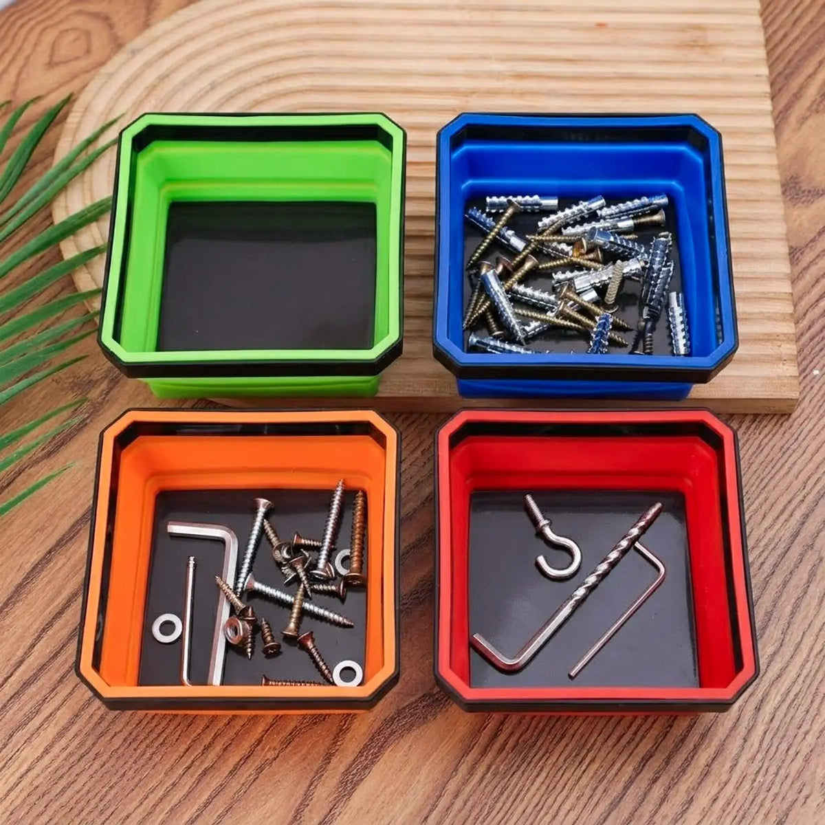 Magnetic Parts Tray, Foldable Silicone Bowl for Bolts, Nuts & Screws