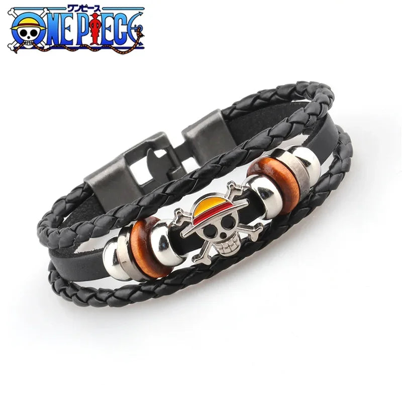 Anime One Piece Bracelet Vintage Leather Wristband Cosplay Birthday Gift