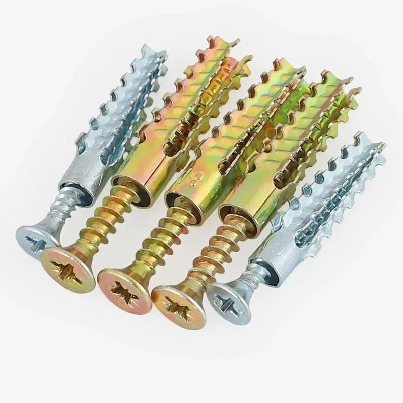 Heavy Duty Steel Wall Anchor Kit with Self-Tapping Screws for Drywall
