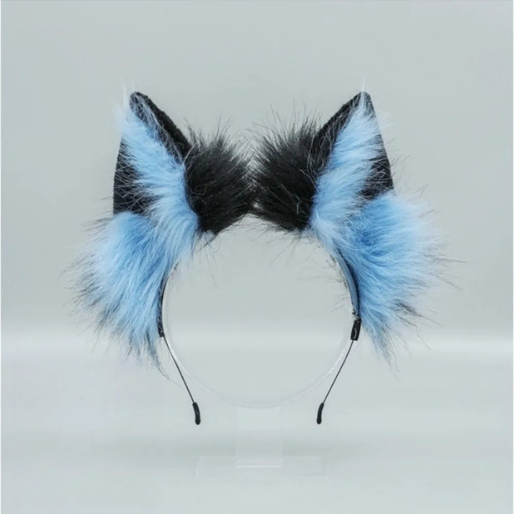 Lolita Cat Ears Headband - Plush Fluffy Animal Ear Hair Hoop for Cosplay