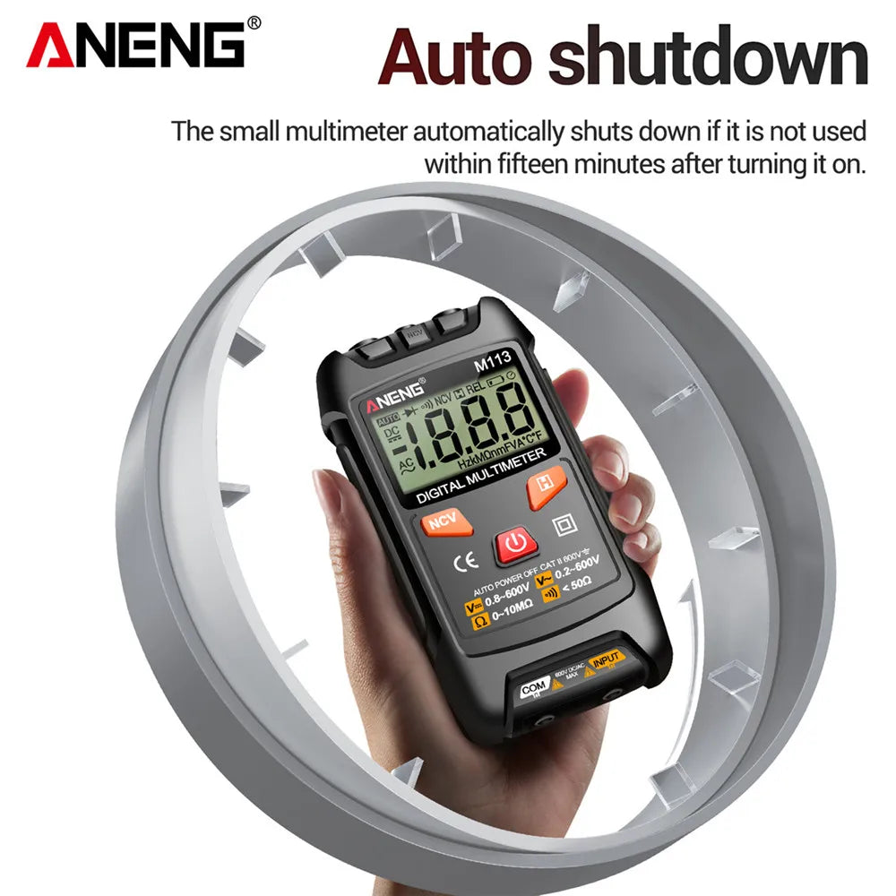 ANENG M113 Digital Multimeter 1999 Counts AC/DC Voltage Ohm NCV Tester Tool