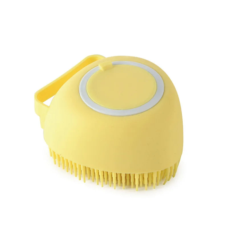 Soft Silicone Dog Bathing Brush - Pet Massage Shampoo Dispenser Grooming Tool
