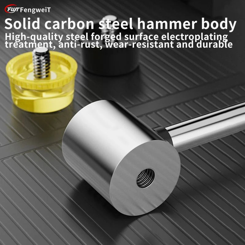 Dual Head Rubber Mallet with Insulated Detachable Handle – Soft Hammer for DIY