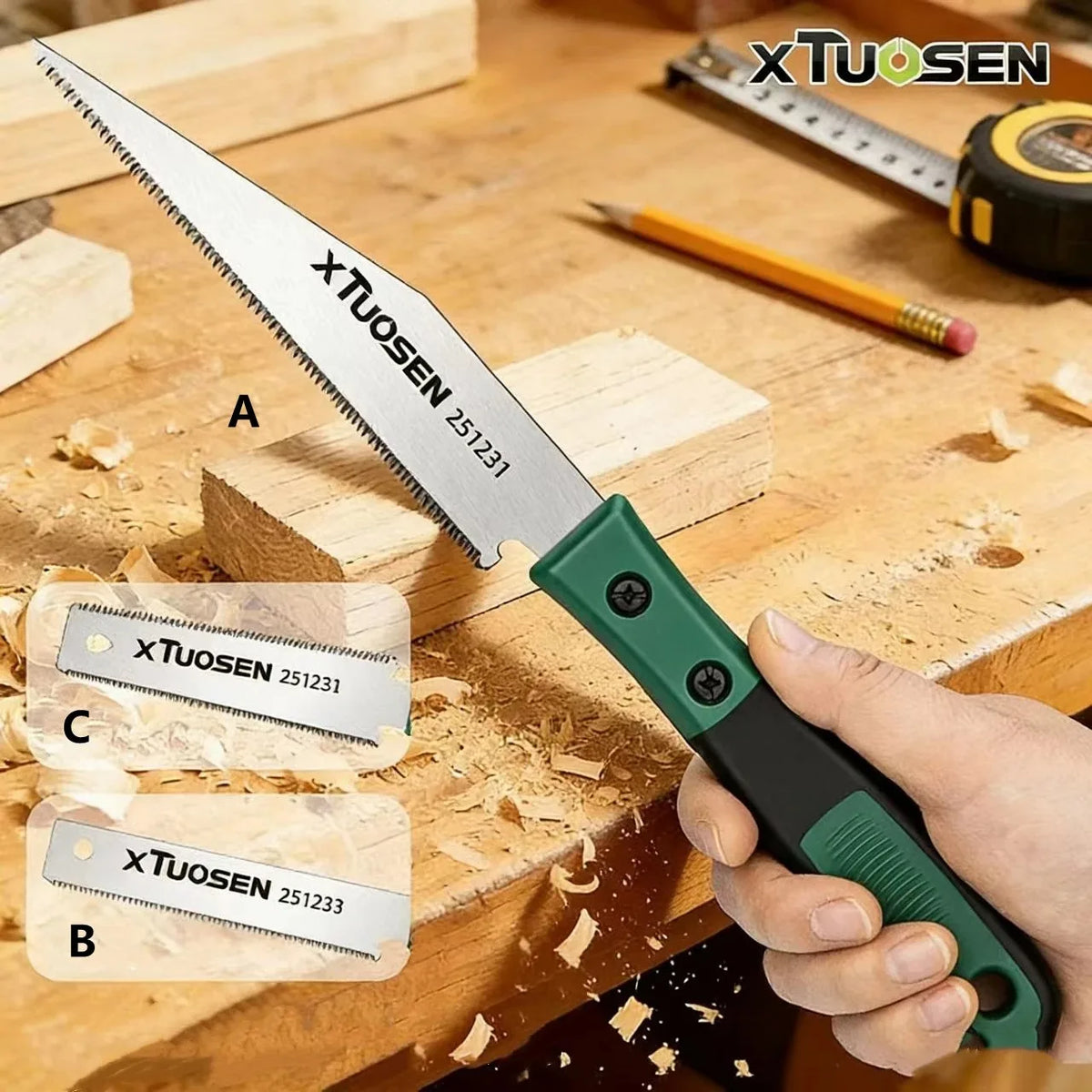 Fine-Tooth Folding Hand Saw for Wood, PVC & Drywall – Compact DIY Pocket Saw