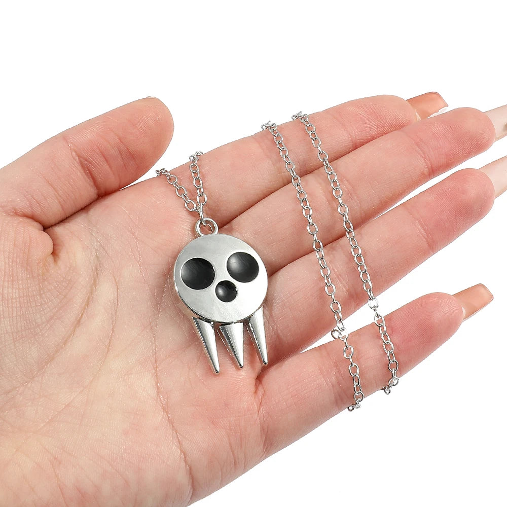 Soul Eater Death the Kid Skull Necklace - Gothic Horror Pendant Jewelry for Fans