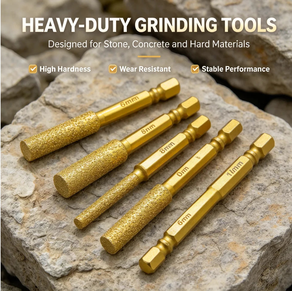 Diamond Core Drill Bit Hex Shank Dry Hole Saw Set for Ceramic Tile, Granite & Marble