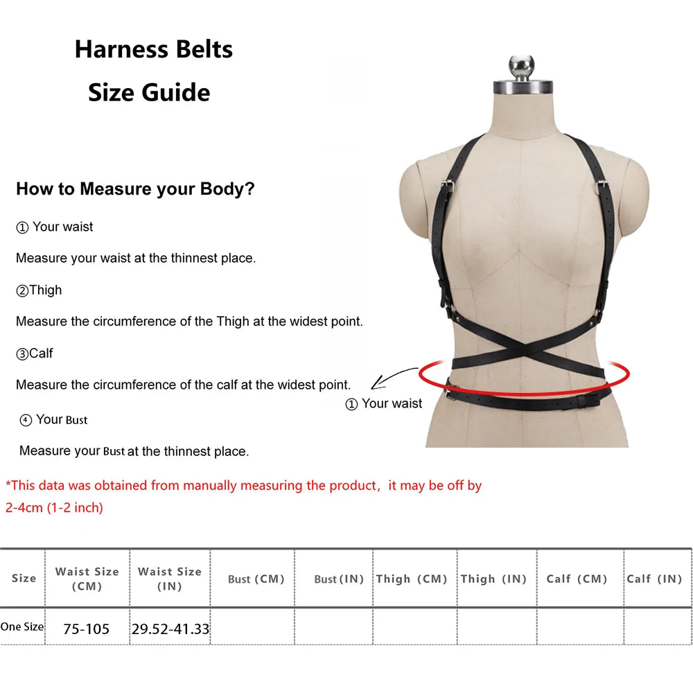 Women's Harness Style Corset Belt - Goth Punk Suspender Waist Belt Accessory