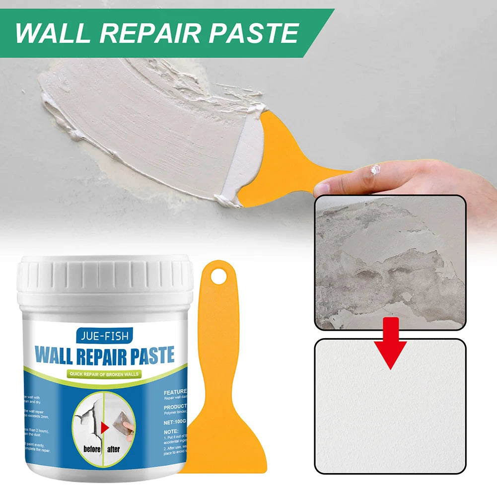 Wall Mending Agent Drywall Repair Kit with Scraper, Fast Crack Filler