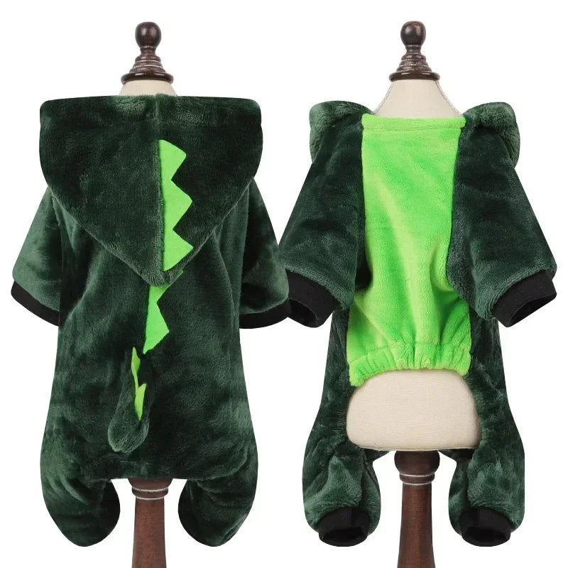 Winter Pet Jumpsuit for Small Dogs & Cats – Warm Plush Cartoon Animal Costume Onesie