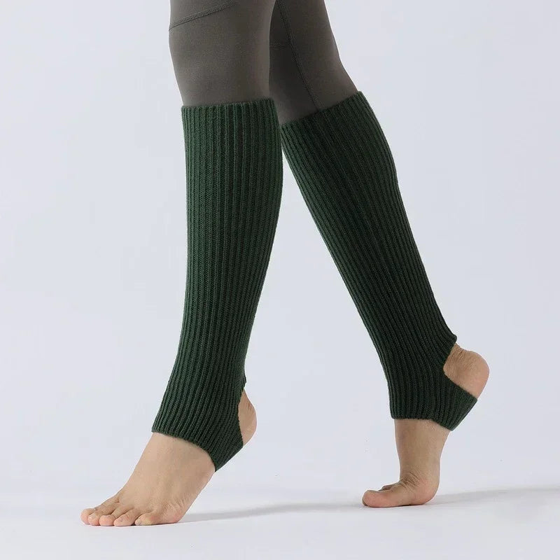 Y2K Knitted Wool Leg Warmers – Slouchy Winter Boot Socks for Women