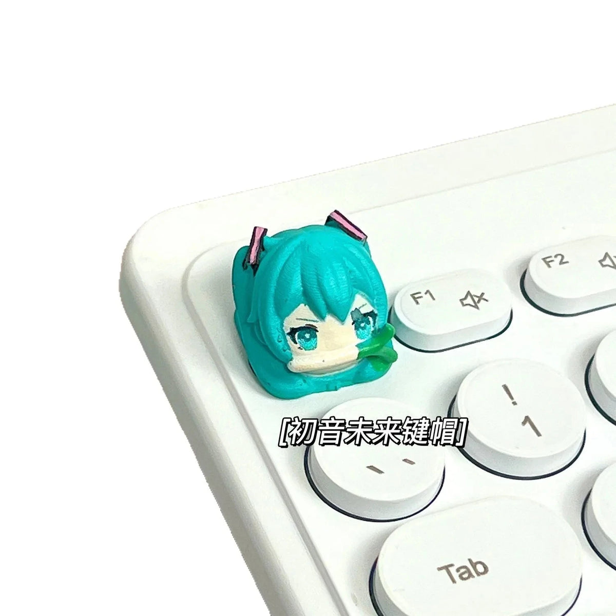 Kawaii Hatsune Miku Artisan Keycap – PBT Cross Axis Resin Keycap for Mechanical Keyboards