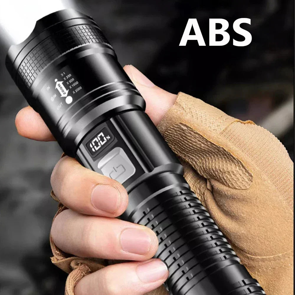 Rechargeable LED Flashlight – High Power Tactical Torch with Zoom & Multiple Modes for Work, Camping & Emergencies