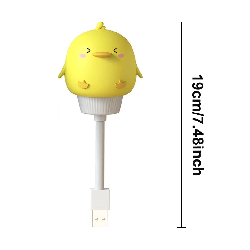 Cute Cartoon LED Night Light – USB Remote Control Bear, Chick & Kitten Bedside Lamp for Kids