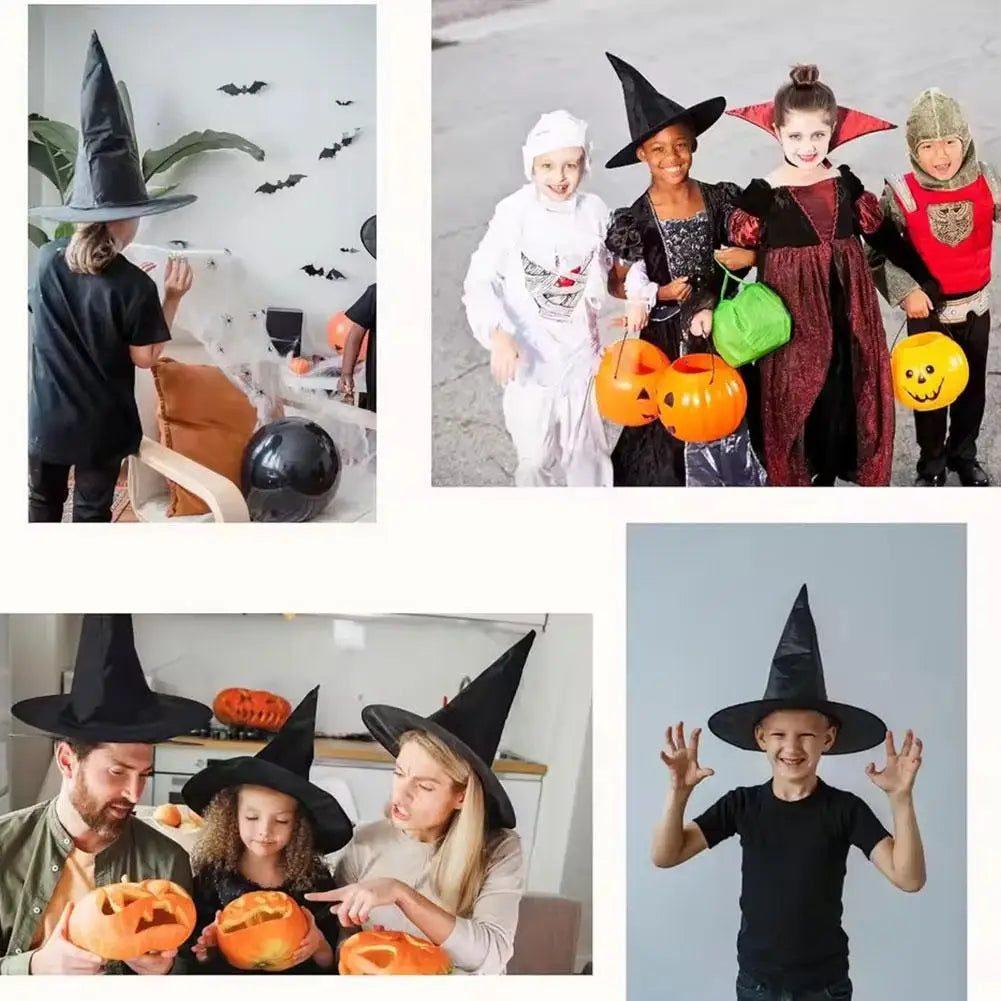 Halloween Wizard Hat Black Pointed Witch Magician Hat Party Costume Cosplay